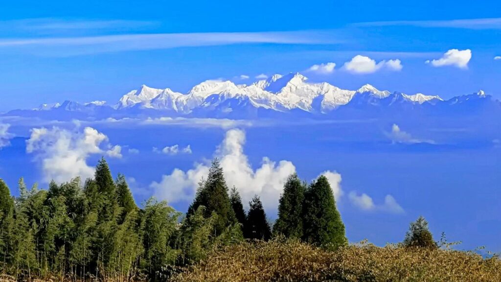 Kanchenjunga mountain view from Darjeeling Himalayan hills.