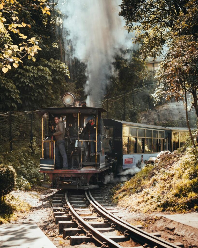 Darjeeling Toy Train running through Himalayan track